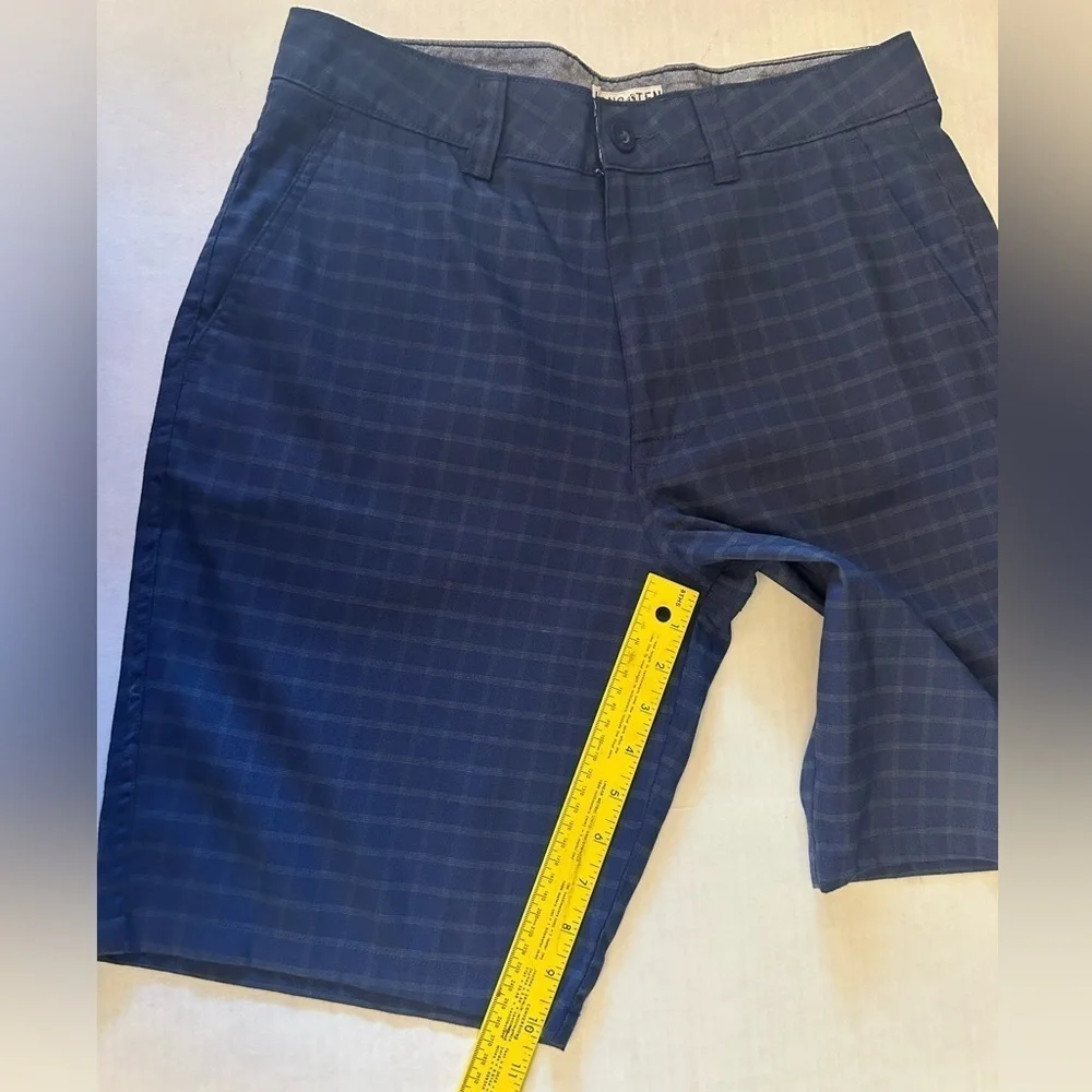 Hang Ten‎ mens flat front blue plaid hybrid shorts Sz-32. X15